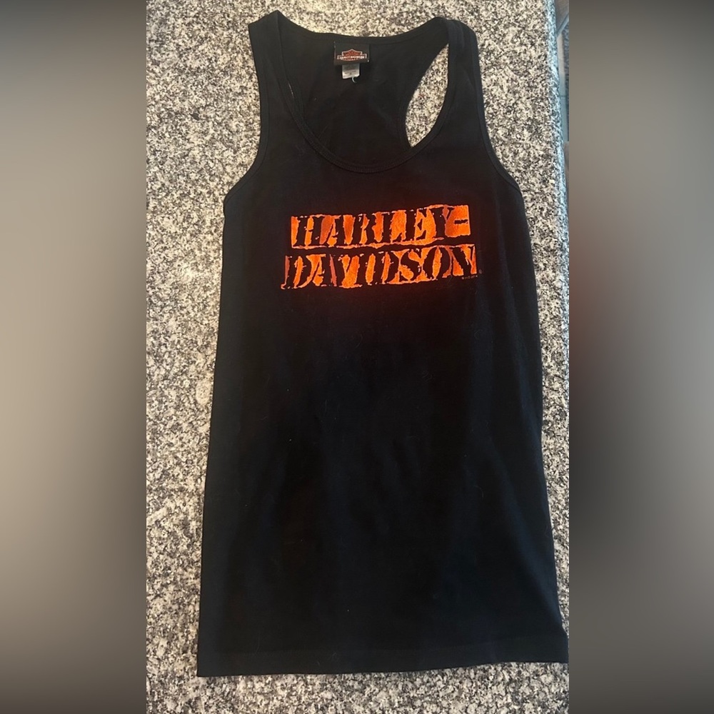 Harley-Davidson Black Tank with Orange Logo medium